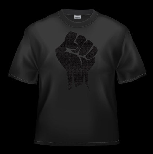  ROCKDEEP Black Power Glitter Tee, Black Power Tee, ROCKDEEP, ROCKDEEP - ROCKDEEP