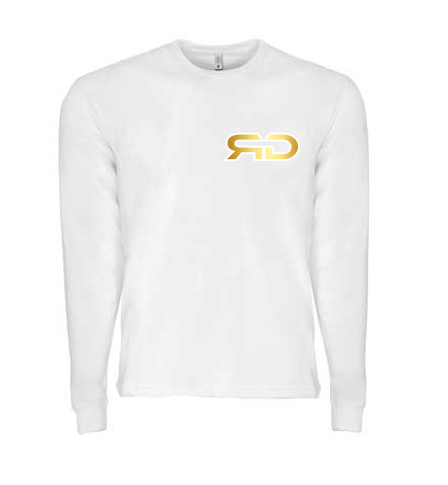ROCKDEEP ALPHA Embroidered Long Sleeve Sueded T-Shirt (White)