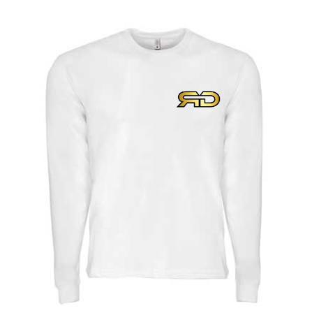 ROCKDEEP ALPHA Embroidered Long Sleeve Sueded T-Shirt (White)
