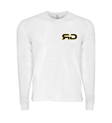 ROCKDEEP ALPHA Embroidered Long Sleeve Sueded T-Shirt (White)