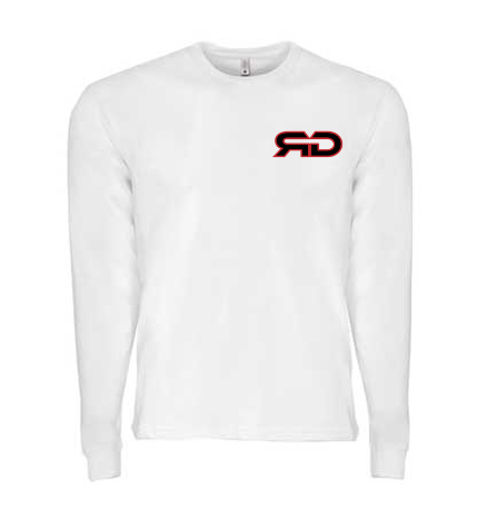 ROCKDEEP ALPHA Embroidered Long Sleeve Sueded T-Shirt (White)
