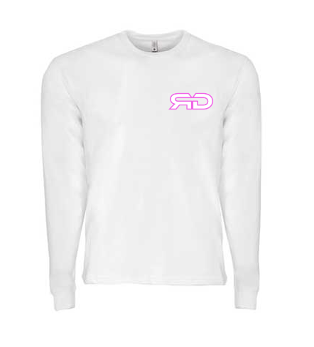 ROCKDEEP ALPHA Embroidered Long Sleeve Sueded T-Shirt (White)