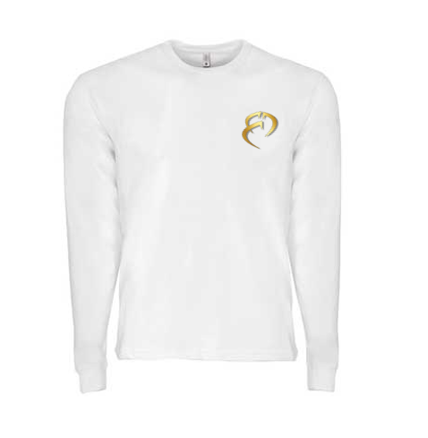ROCKDEEP ALPHA Embroidered Long Sleeve Sueded T-Shirt (White)