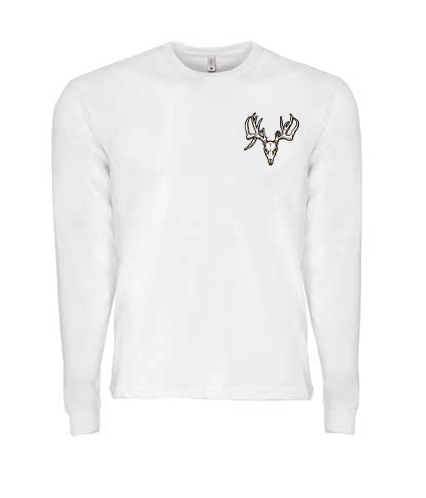 ROCKDEEP ALPHA Embroidered Long Sleeve Sueded T-Shirt (White)