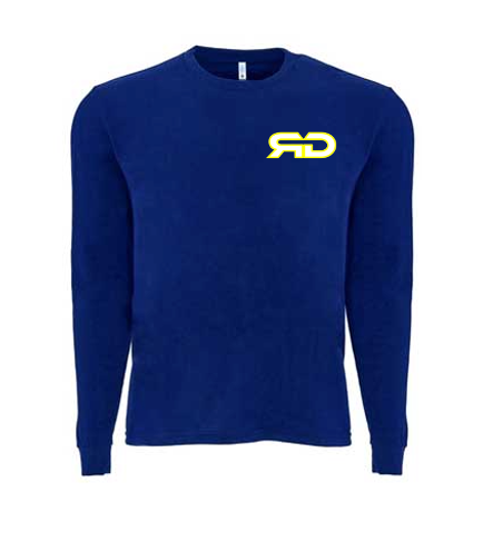 ROCKDEEP ALPHA Embroidered Long Sleeve Sueded T-Shirt (Royal Blue)