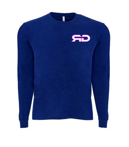 ROCKDEEP ALPHA Embroidered Long Sleeve Sueded T-Shirt (Royal Blue)