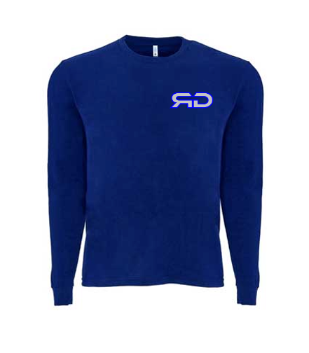 ROCKDEEP ALPHA Embroidered Long Sleeve Sueded T-Shirt (Royal Blue)