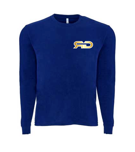 ROCKDEEP ALPHA Embroidered Long Sleeve Sueded T-Shirt (Royal Blue)