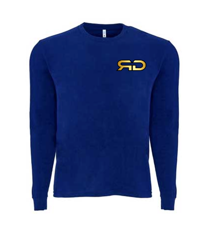 ROCKDEEP ALPHA Embroidered Long Sleeve Sueded T-Shirt (Royal Blue)