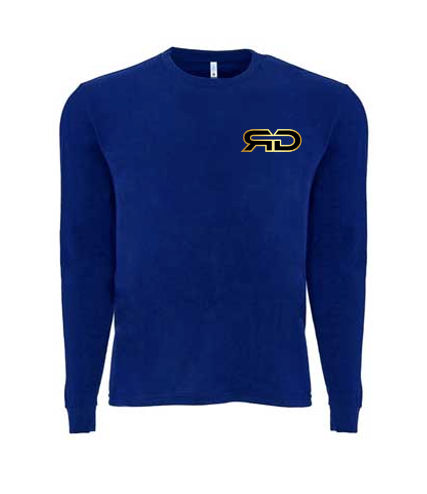 ROCKDEEP ALPHA Embroidered Long Sleeve Sueded T-Shirt (Royal Blue)