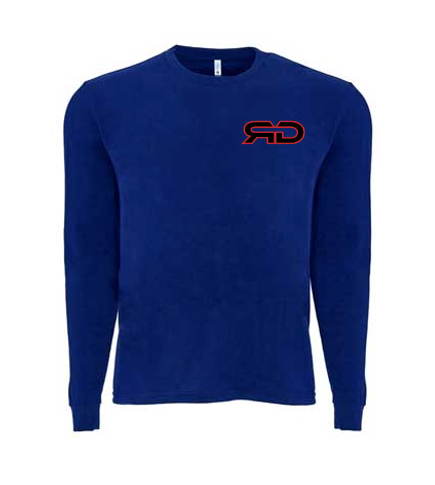 ROCKDEEP ALPHA Embroidered Long Sleeve Sueded T-Shirt (Royal Blue)