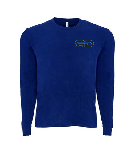 ROCKDEEP ALPHA Embroidered Long Sleeve Sueded T-Shirt (Royal Blue)