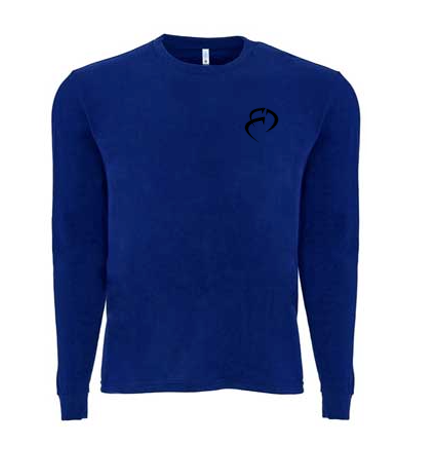 ROCKDEEP ALPHA Embroidered Long Sleeve Sueded T-Shirt (Royal Blue)