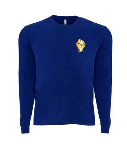 ROCKDEEP ALPHA Embroidered Long Sleeve Sueded T-Shirt (Royal Blue)