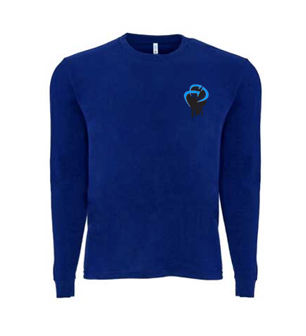 ROCKDEEP ALPHA Embroidered Long Sleeve Sueded T-Shirt (Royal Blue)