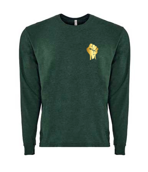 ROCKDEEP ALPHA Embroidered Long Sleeve Sueded T-Shirt (Heather Green)