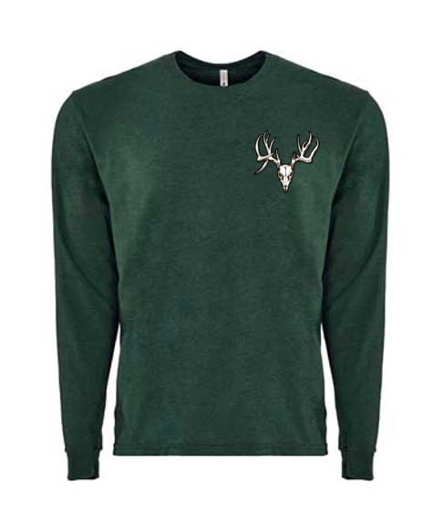 ROCKDEEP ALPHA Embroidered Long Sleeve Sueded T-Shirt (Heather Green)