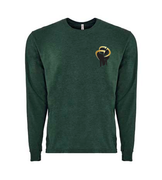 ROCKDEEP ALPHA Embroidered Long Sleeve Sueded T-Shirt (Heather Green)