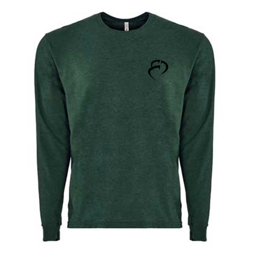 ROCKDEEP ALPHA Embroidered Long Sleeve Sueded T-Shirt (Heather Green)