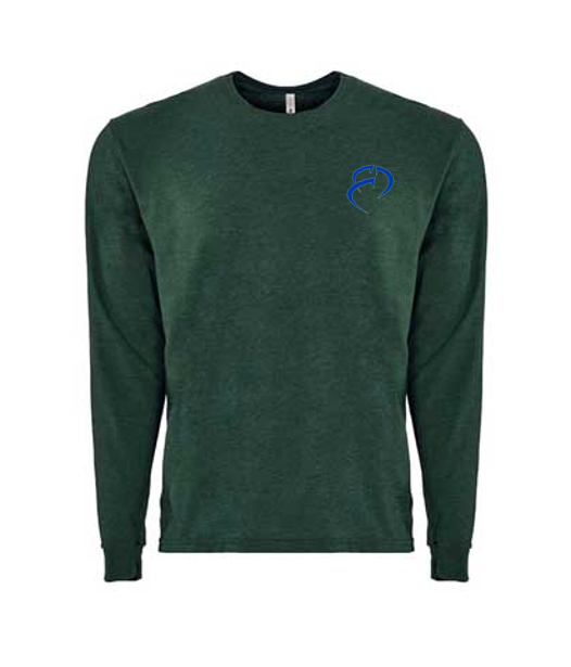 ROCKDEEP ALPHA Embroidered Long Sleeve Sueded T-Shirt (Heather Green)