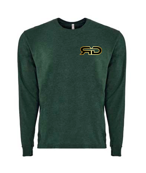 ROCKDEEP ALPHA Embroidered Long Sleeve Sueded T-Shirt (Heather Green)