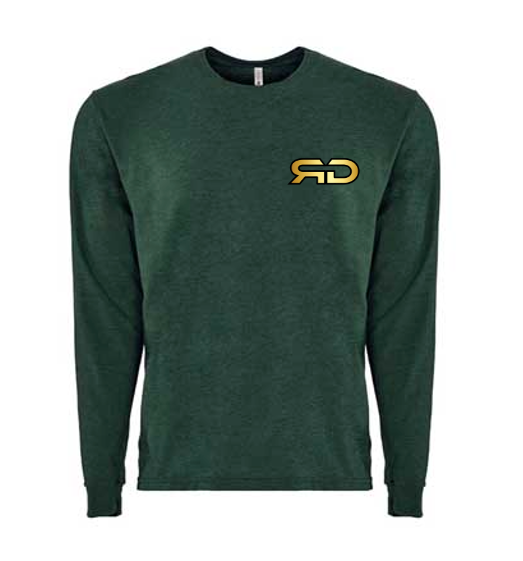 ROCKDEEP ALPHA Embroidered Long Sleeve Sueded T-Shirt (Heather Green)