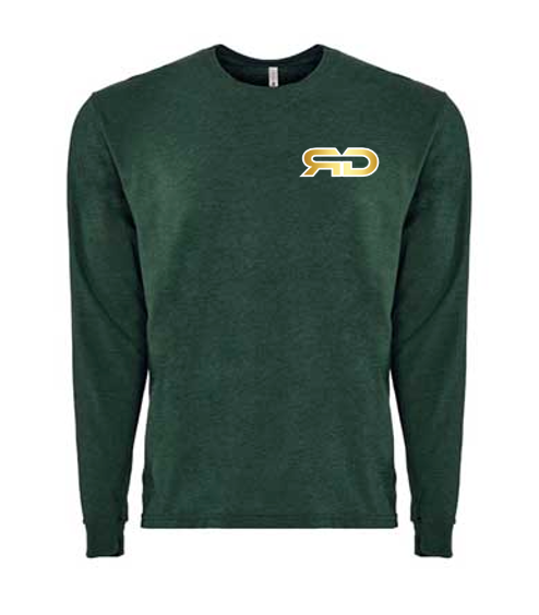 ROCKDEEP ALPHA Embroidered Long Sleeve Sueded T-Shirt (Heather Green)