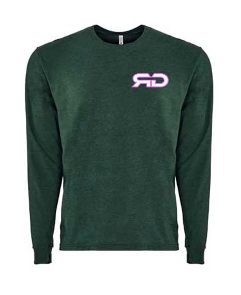 ROCKDEEP ALPHA Embroidered Long Sleeve Sueded T-Shirt (Heather Green)