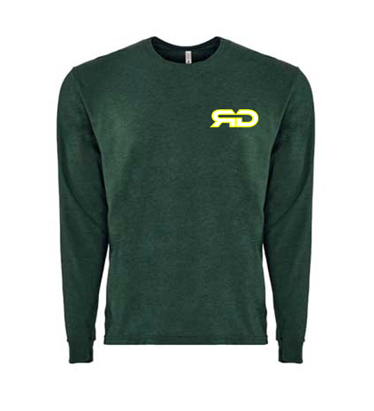 ROCKDEEP ALPHA Embroidered Long Sleeve Sueded T-Shirt (Heather Green)