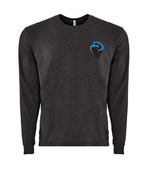 ROCKDEEP ALPHA Embroidered Long Sleeve Sueded T-Shirt (Charcoal Heather)