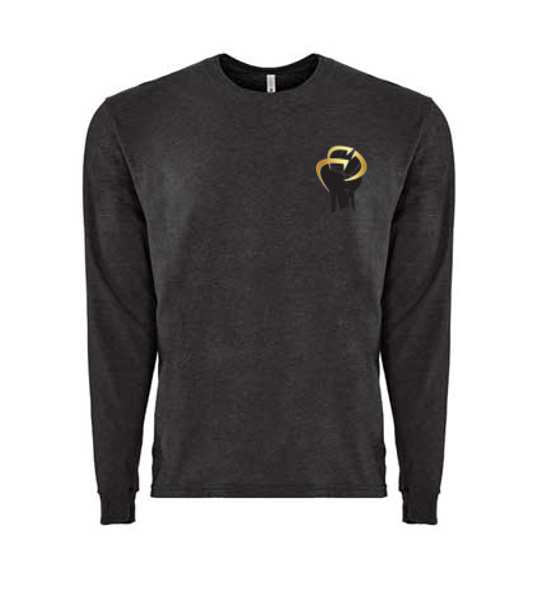 ROCKDEEP ALPHA Embroidered Long Sleeve Sueded T-Shirt (Charcoal Heather)
