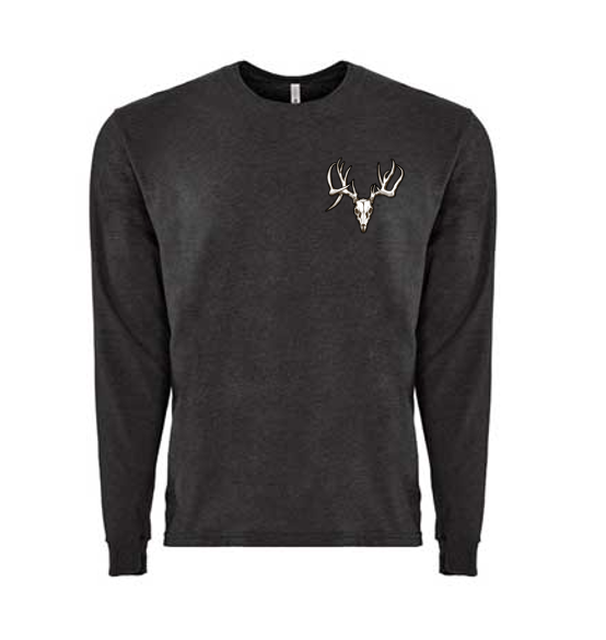 ROCKDEEP ALPHA Embroidered Long Sleeve Sueded T-Shirt (Charcoal Heather)