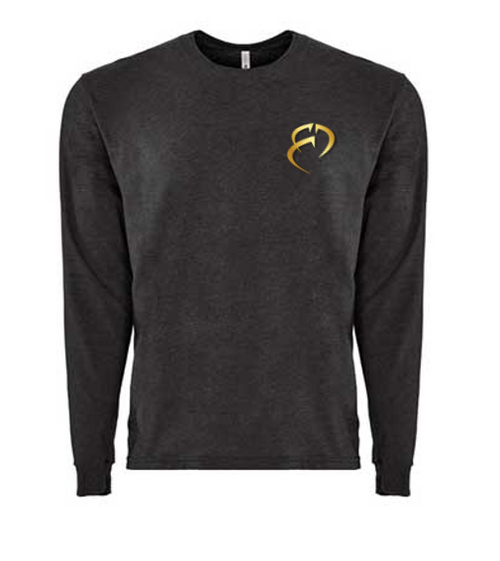 ROCKDEEP ALPHA Embroidered Long Sleeve Sueded T-Shirt (Charcoal Heather)