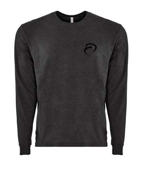 ROCKDEEP ALPHA Embroidered Long Sleeve Sueded T-Shirt (Charcoal Heather)