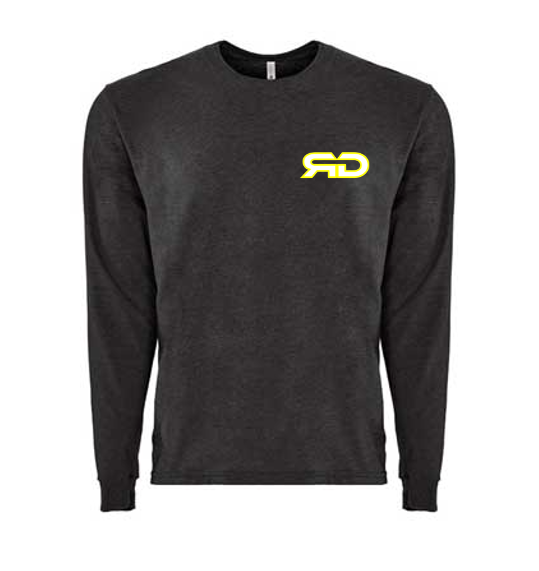 ROCKDEEP ALPHA Embroidered Long Sleeve Sueded T-Shirt (Charcoal Heather)