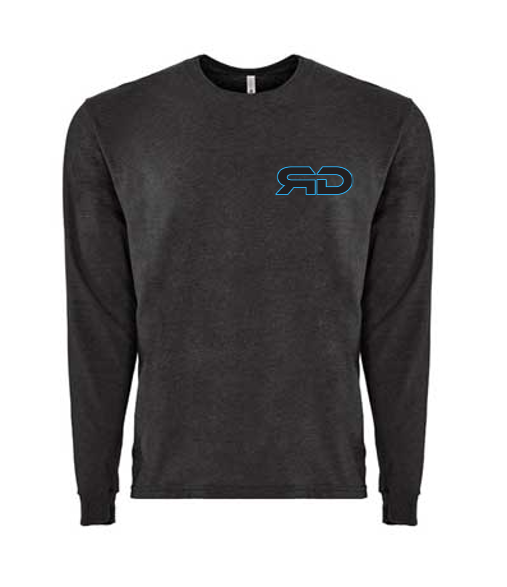 ROCKDEEP ALPHA Embroidered Long Sleeve Sueded T-Shirt (Charcoal Heather)