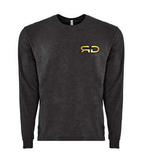 ROCKDEEP ALPHA Embroidered Long Sleeve Sueded T-Shirt (Charcoal Heather)