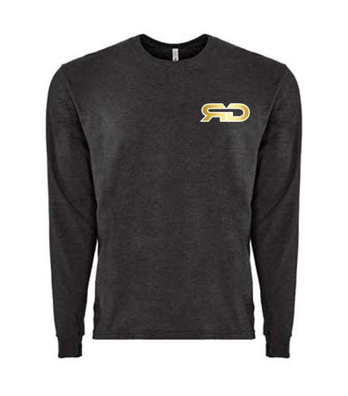 ROCKDEEP ALPHA Embroidered Long Sleeve Sueded T-Shirt (Charcoal Heather)