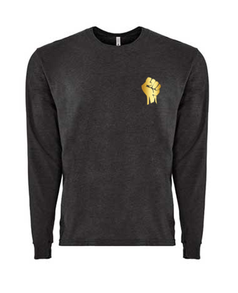ROCKDEEP ALPHA Embroidered Long Sleeve Sueded T-Shirt (Charcoal Heather)
