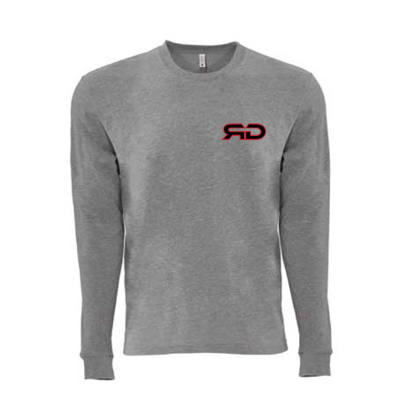 ROCKDEEP ALPHA Embroidered Long Sleeve Sueded T-Shirt (Heather Grey)