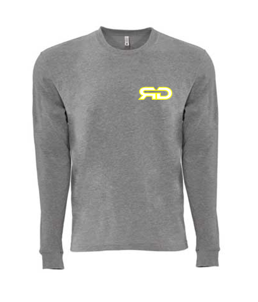 ROCKDEEP ALPHA Embroidered Long Sleeve Sueded T-Shirt (Heather Grey)