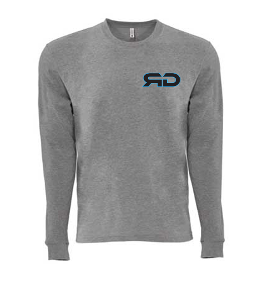 ROCKDEEP ALPHA Embroidered Long Sleeve Sueded T-Shirt (Heather Grey)