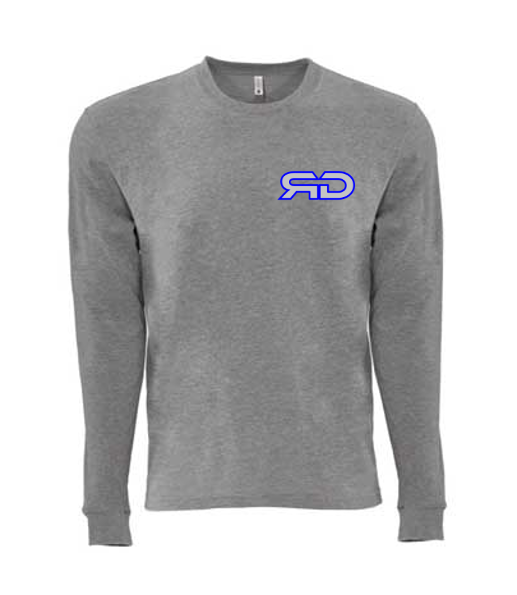 ROCKDEEP ALPHA Embroidered Long Sleeve Sueded T-Shirt (Heather Grey)