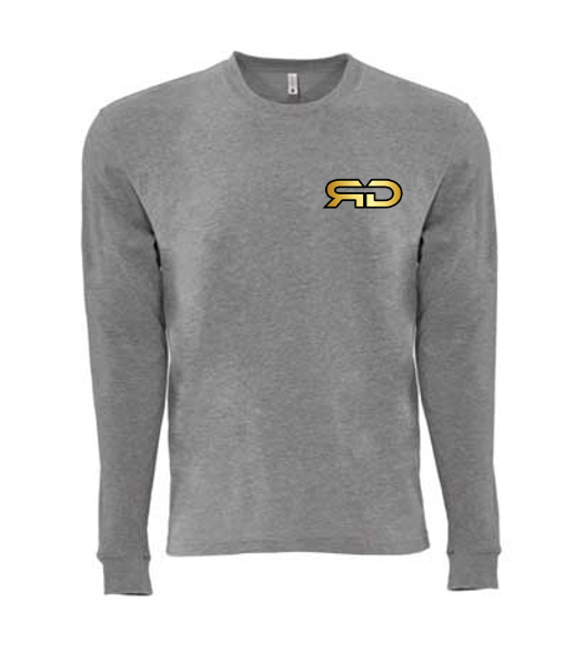 ROCKDEEP ALPHA Embroidered Long Sleeve Sueded T-Shirt (Heather Grey)