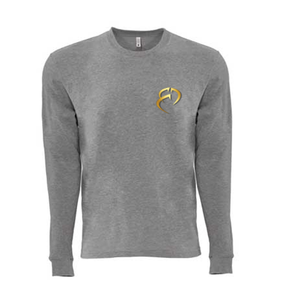 ROCKDEEP ALPHA Embroidered Long Sleeve Sueded T-Shirt (Heather Grey)