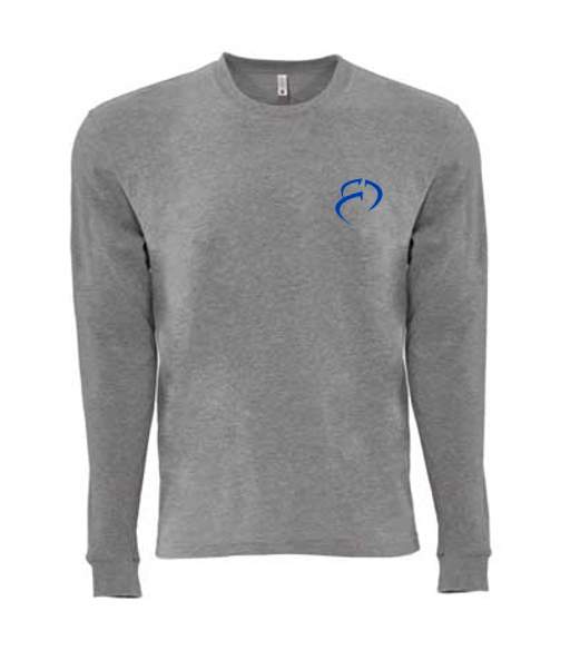 ROCKDEEP ALPHA Embroidered Long Sleeve Sueded T-Shirt (Heather Grey)
