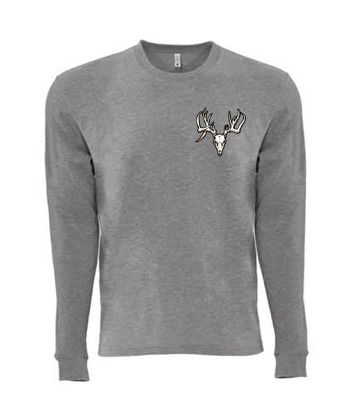 ROCKDEEP ALPHA Embroidered Long Sleeve Sueded T-Shirt (Heather Grey)