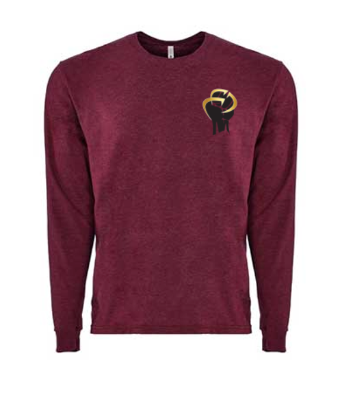 ROCKDEEP ALPHA Embroidered Long Sleeve Sueded T-Shirt (Red Heather)