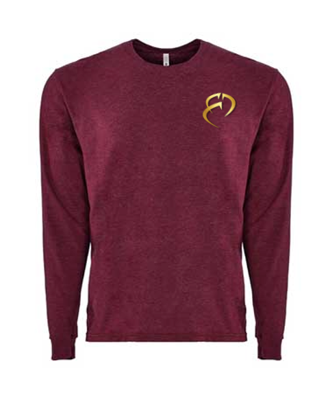 ROCKDEEP ALPHA Embroidered Long Sleeve Sueded T-Shirt (Red Heather)