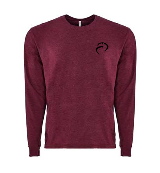 ROCKDEEP ALPHA Embroidered Long Sleeve Sueded T-Shirt (Red Heather)